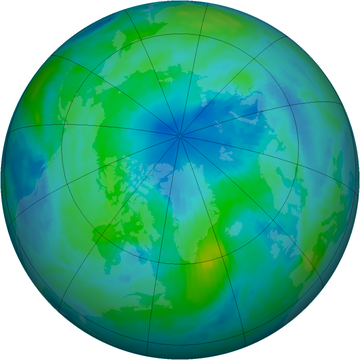 Arctic ozone map for 06 October 1996